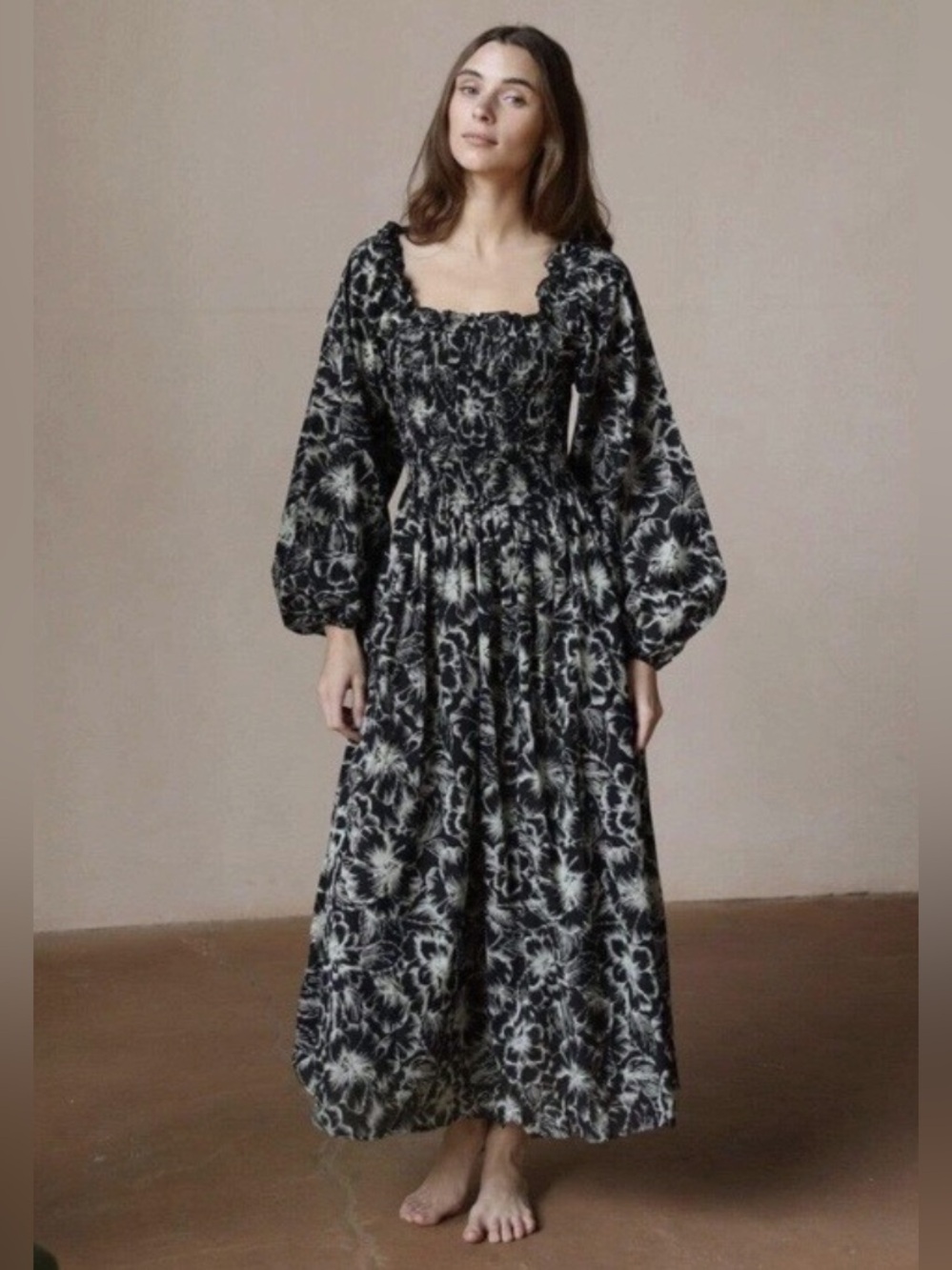 Catherine Dress by Mille XL Black Hibiscus